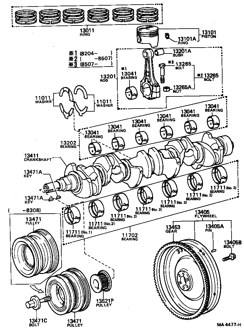 11704-70011 BEARING SET, CRANKSHAFT product image