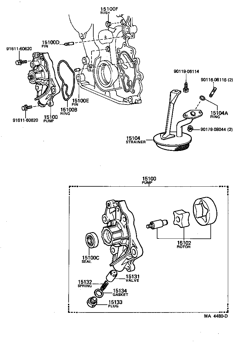 15104-54030 STRAINER SUB-ASSY, OIL product image