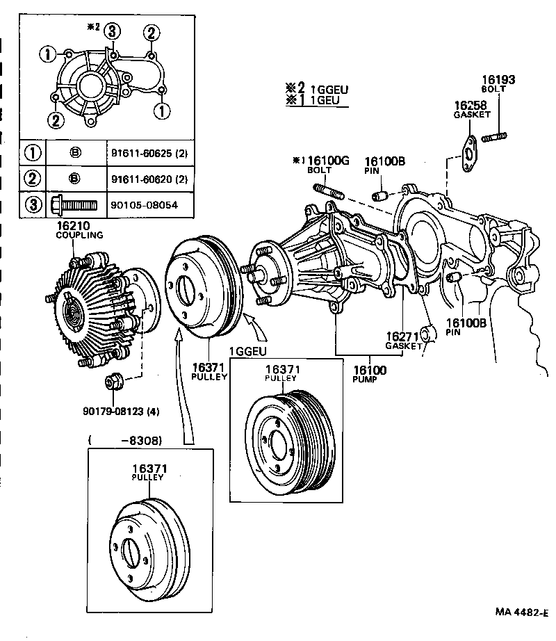 16100-49665 PUMP ASSY, ENGINE WATER product image