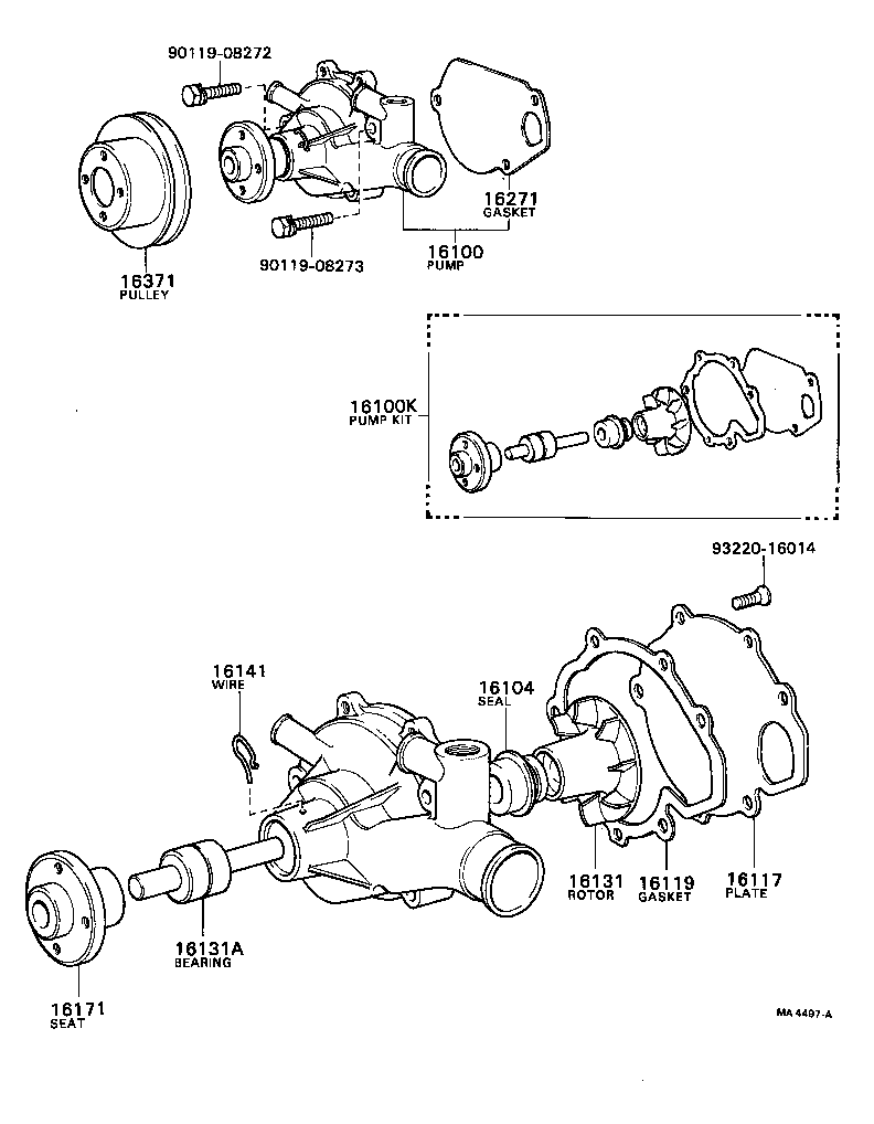 16171-57010 SEAT, WATER PUMP PULLEY product image