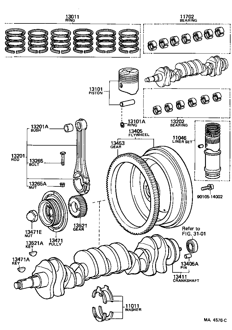 11702-77010 BEARING SET, CRANKSHAFT product image
