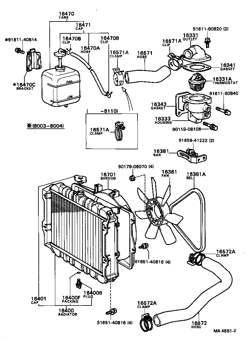 16572-87606 HOSE, RADIATOR, OUTLET product image