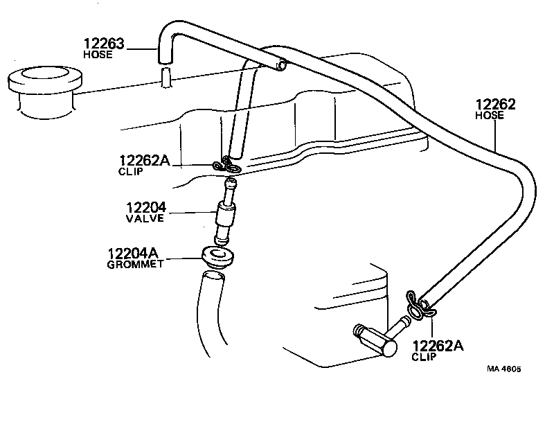 12261-31020 HOSE, VENTILATION, NO.3 product image