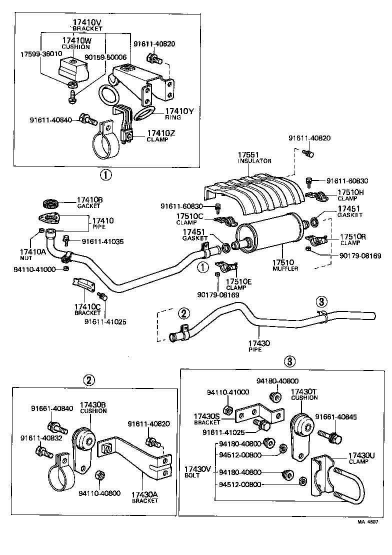 17430-61060 PIPE ASSY, EXHAUST, TAIL product image