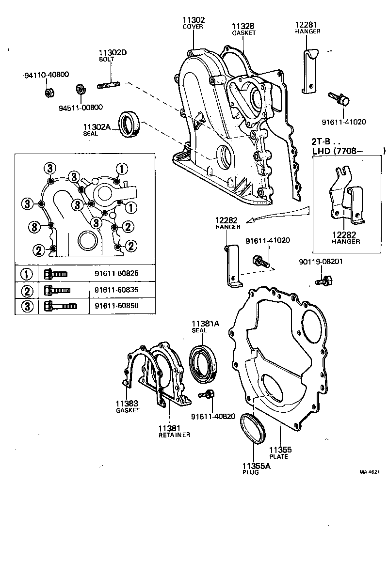 90116-08015 BOLT, STUD(FOR TIMING GEAR COVER) product image