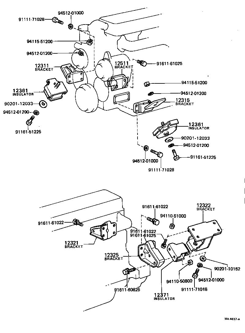 12361-56040 INSULATOR, ENGINE MOUNTING, FRONT product image