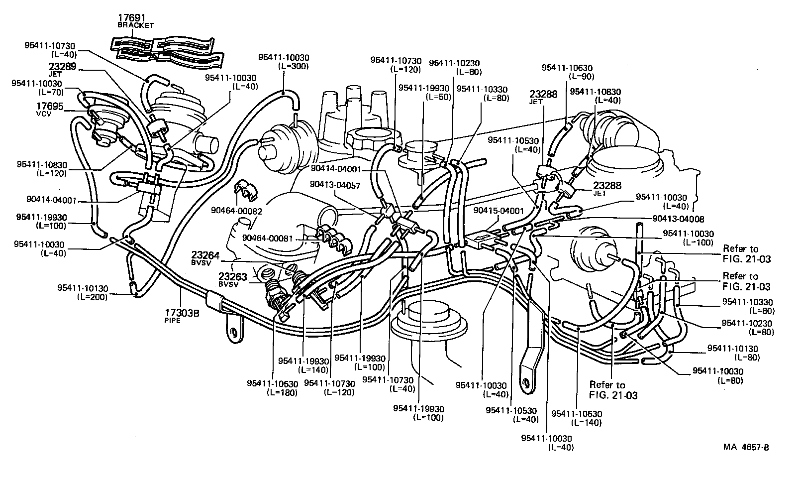 17303-13060 PIPE SUB-ASSY, AIR, NO.1 product image