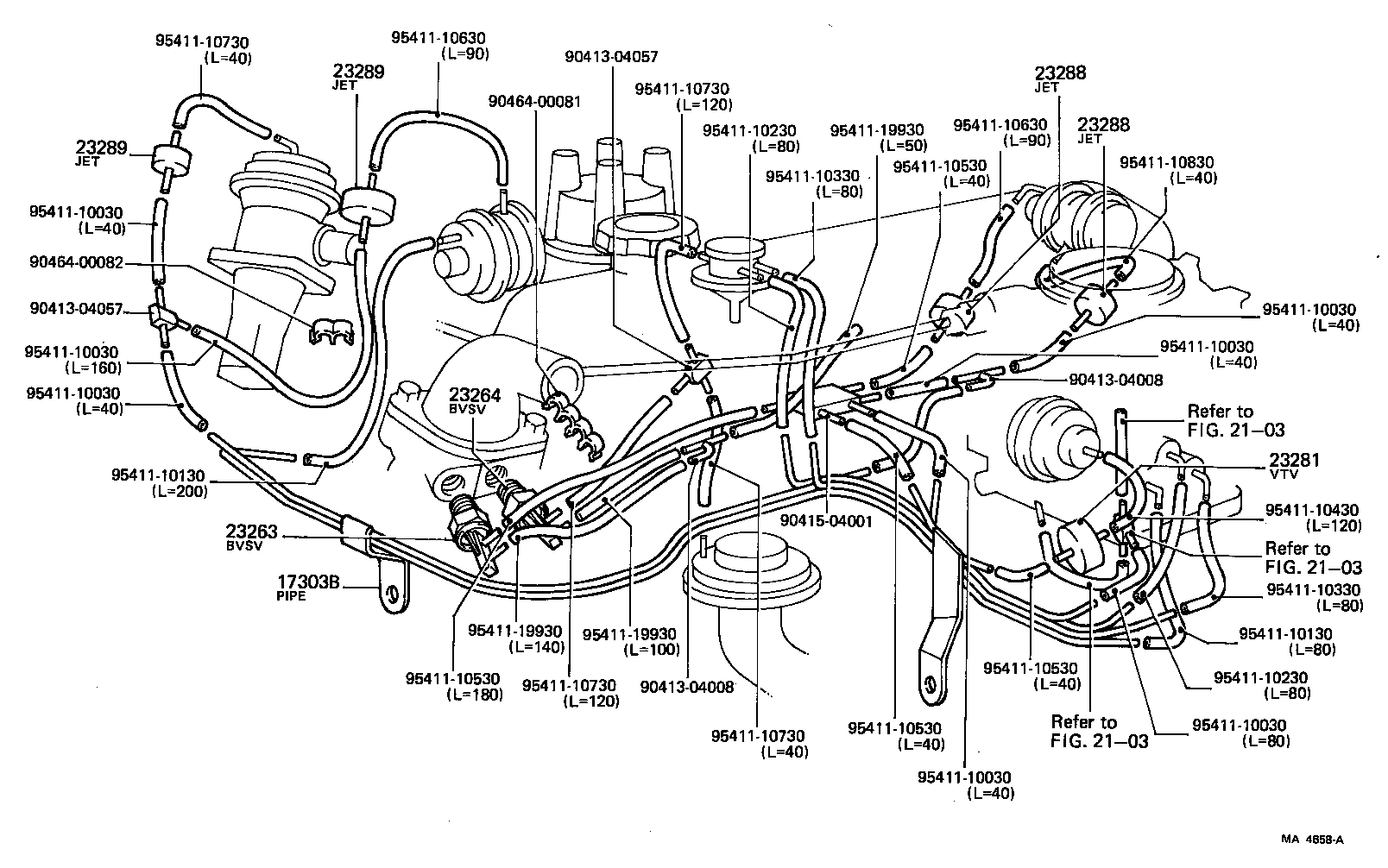 17303-13060 PIPE SUB-ASSY, AIR, NO.1 product image
