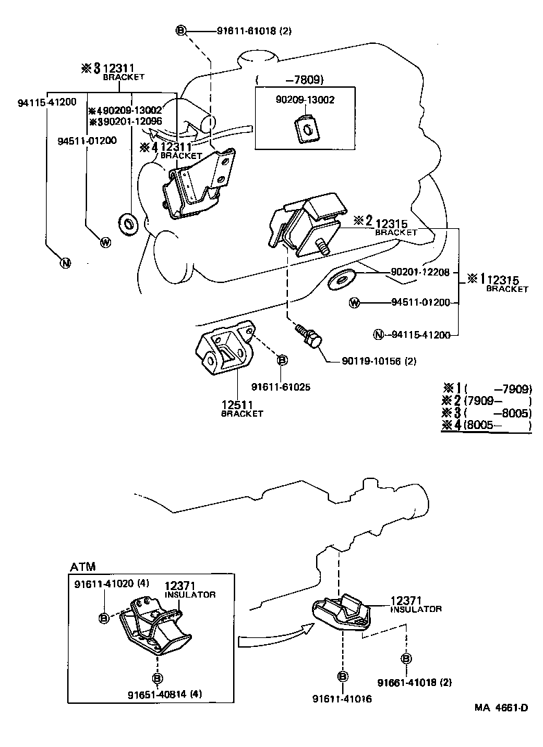 12301-19025 BRACKET, ENGINE MOUNTING, FRONT NO.1 RH product image