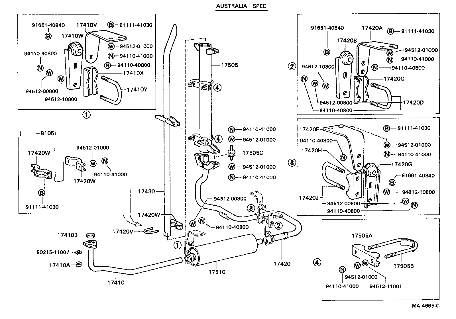 90117-08060 BOLT OR RING, EXHAUST PIPE FRONT (FOR FRONT) product image
