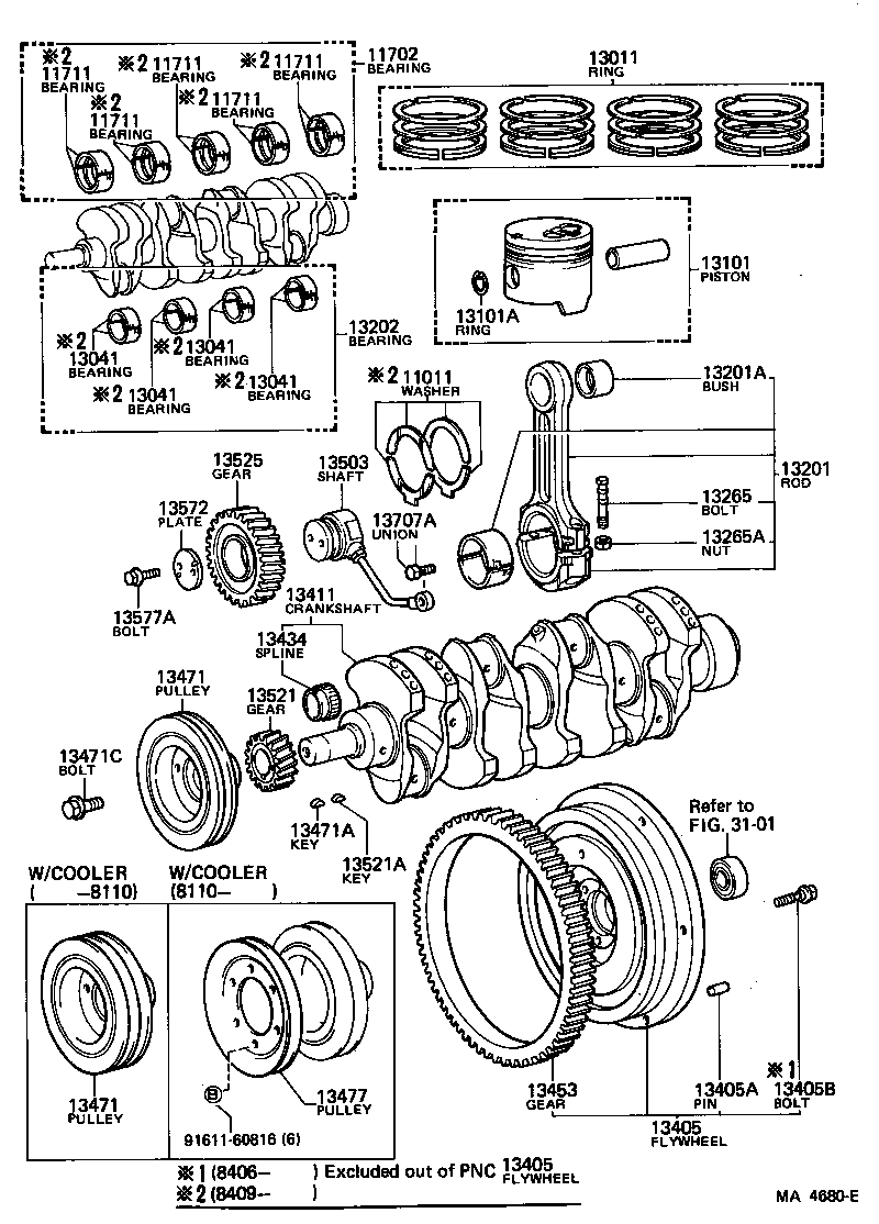 13205-68040 BEARING SET, CONNECTING ROD product image