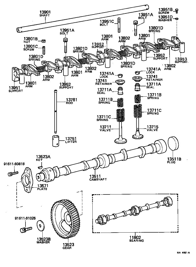90116-08030 BOLT, STUD(FOR ROCKER SUPPORT) product image