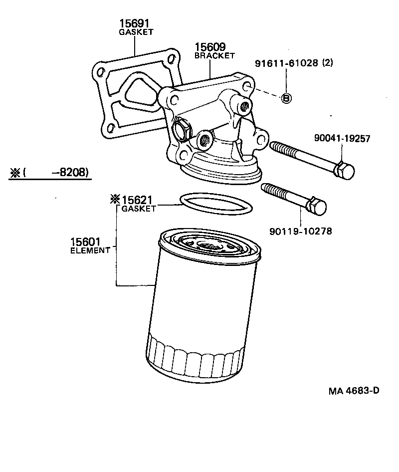 Toyota 15609-56040 BRACKET SUB-ASSY, OIL FILTER
