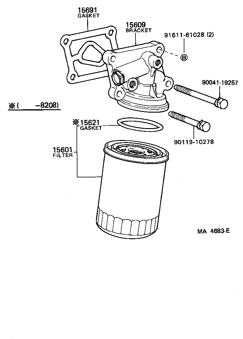 Toyota 15601-68010 FILTER SUB-ASSY, OIL