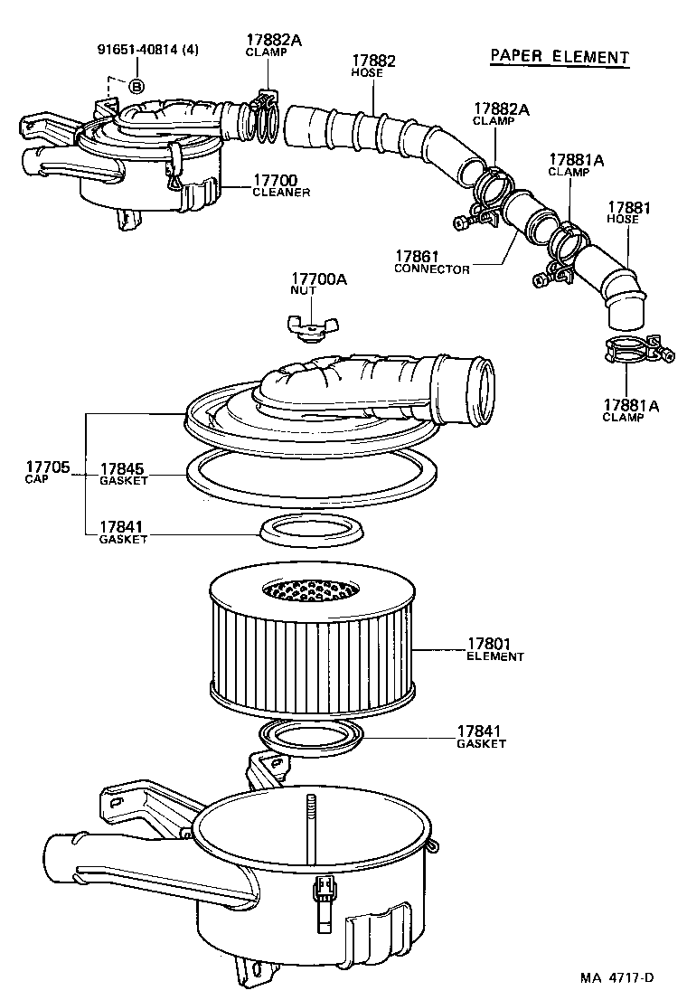 Toyota 17700-68010 CLEANER ASSY, AIR