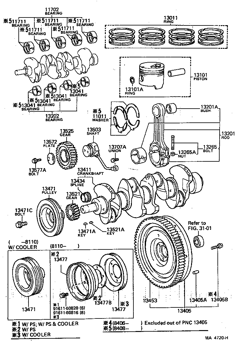 13477-60030 PULLEY, CRANKSHAFT, NO.2 product image