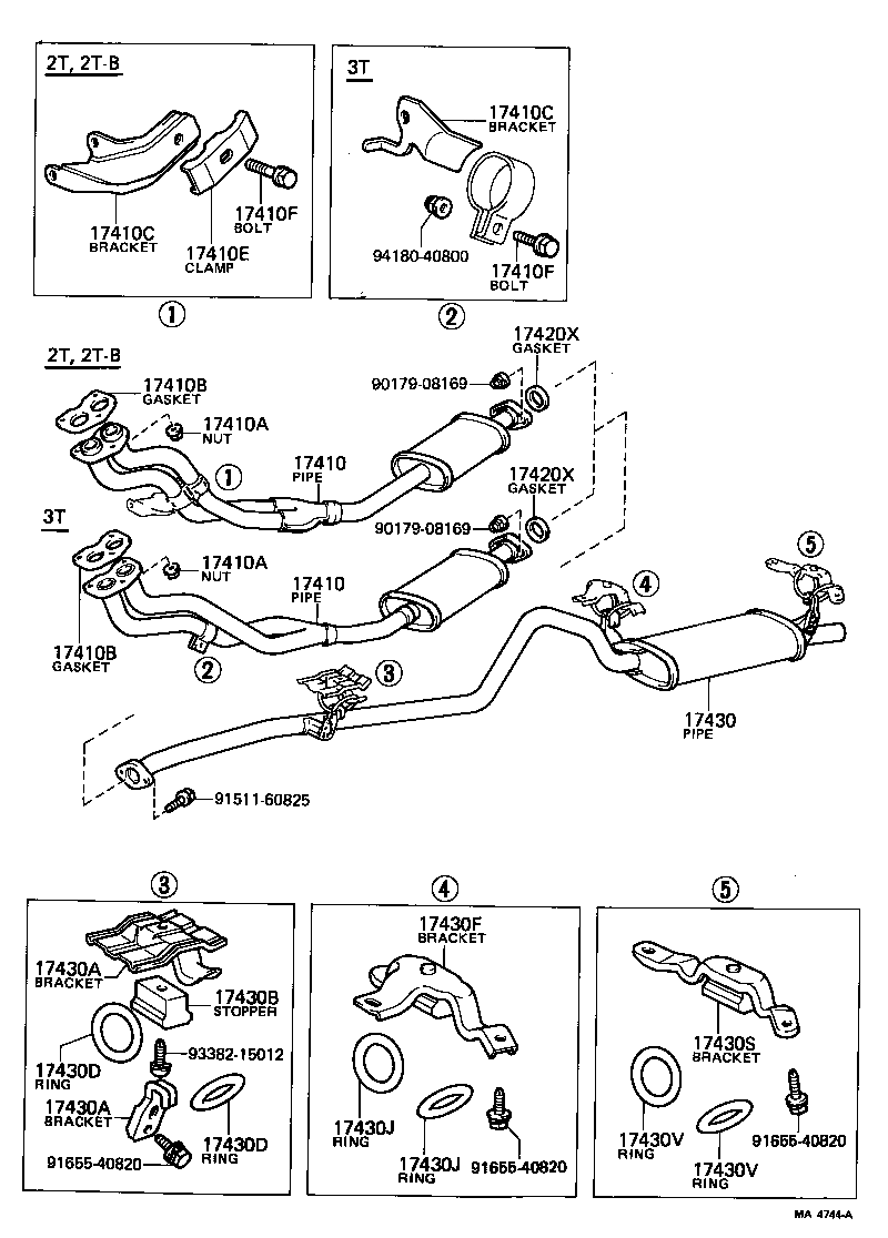 91511-60830 BOLT OR RING, EXHAUST PIPE FRONT (FOR FRONT) product image