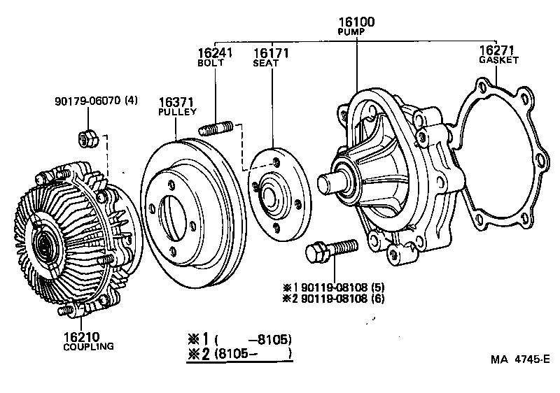 16100-59047 PUMP ASSY, ENGINE WATER product image