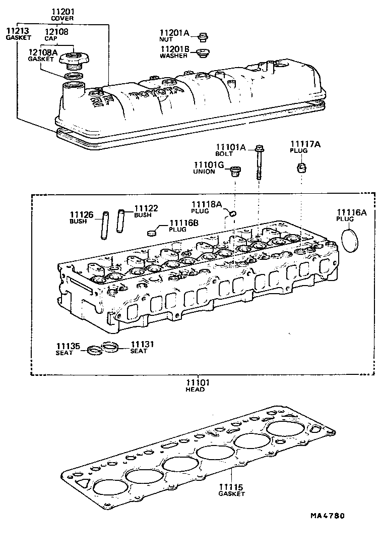11101-61040 HEAD SUB-ASSY, CYLINDER product image