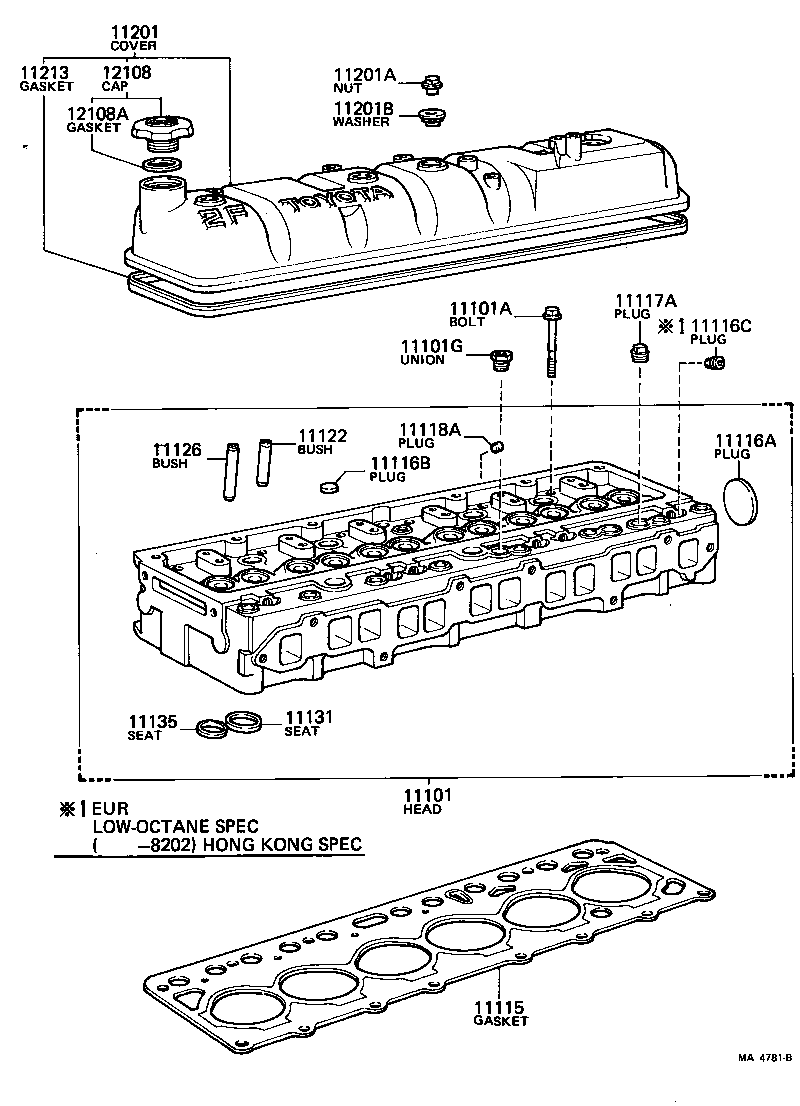 11101-61021 HEAD SUB-ASSY, CYLINDER product image