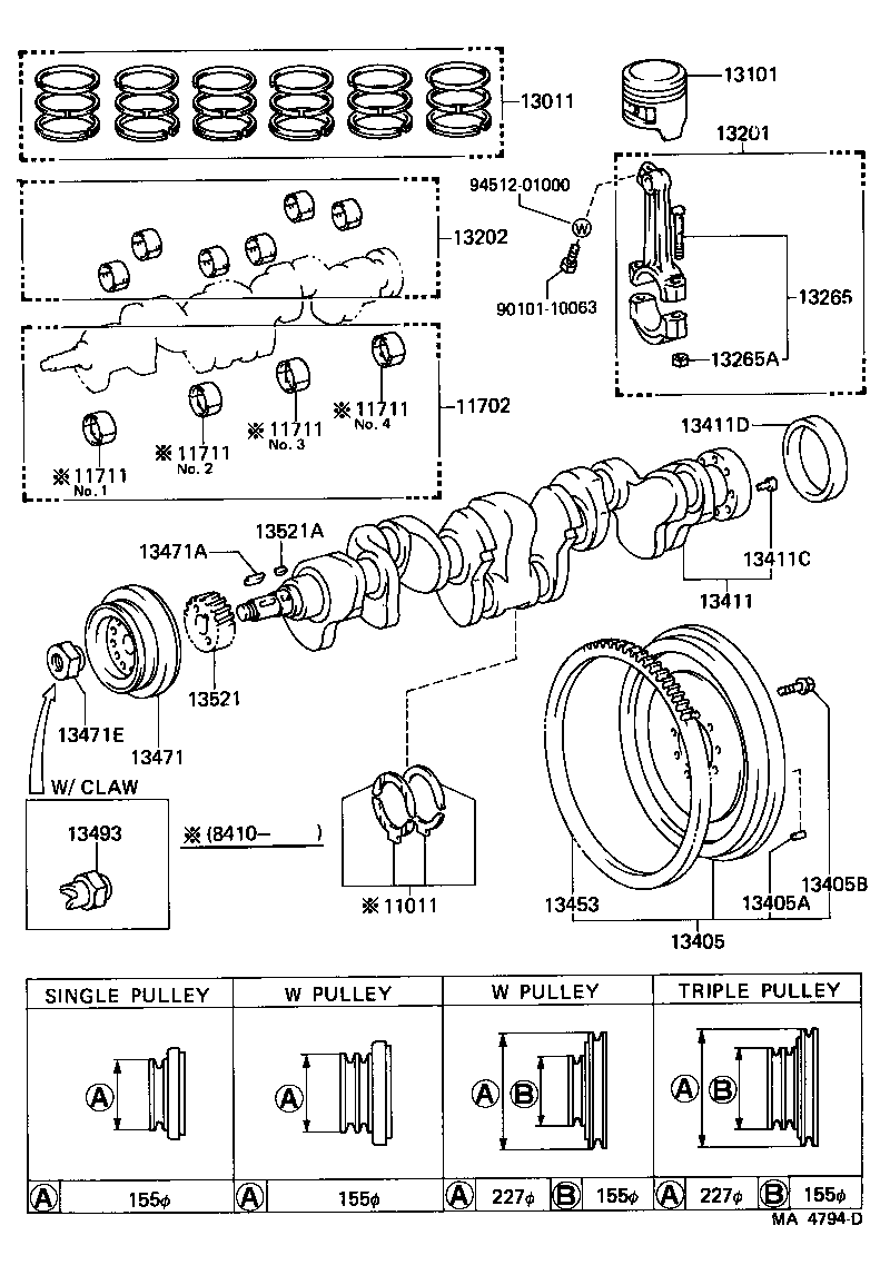 13477-60030 PULLEY, CRANKSHAFT, NO.2 product image