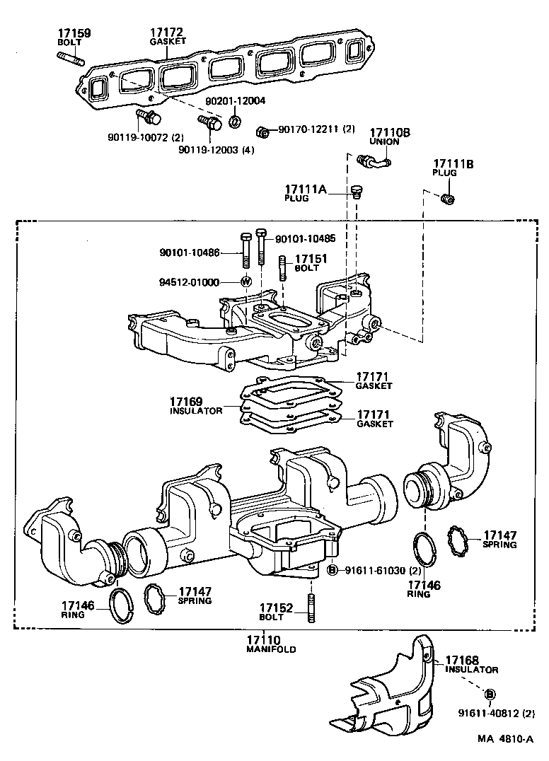 17140-68020 MANIFOLD, EXHAUST product image