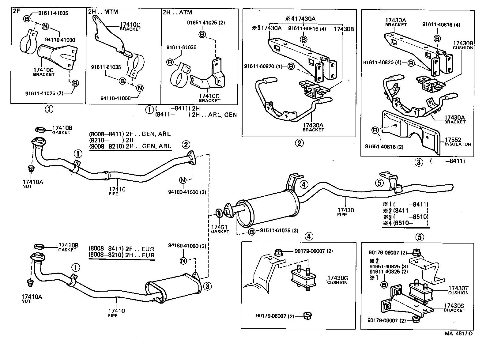 17405-61210 PIPE ASSY, EXHAUST, TAIL product image