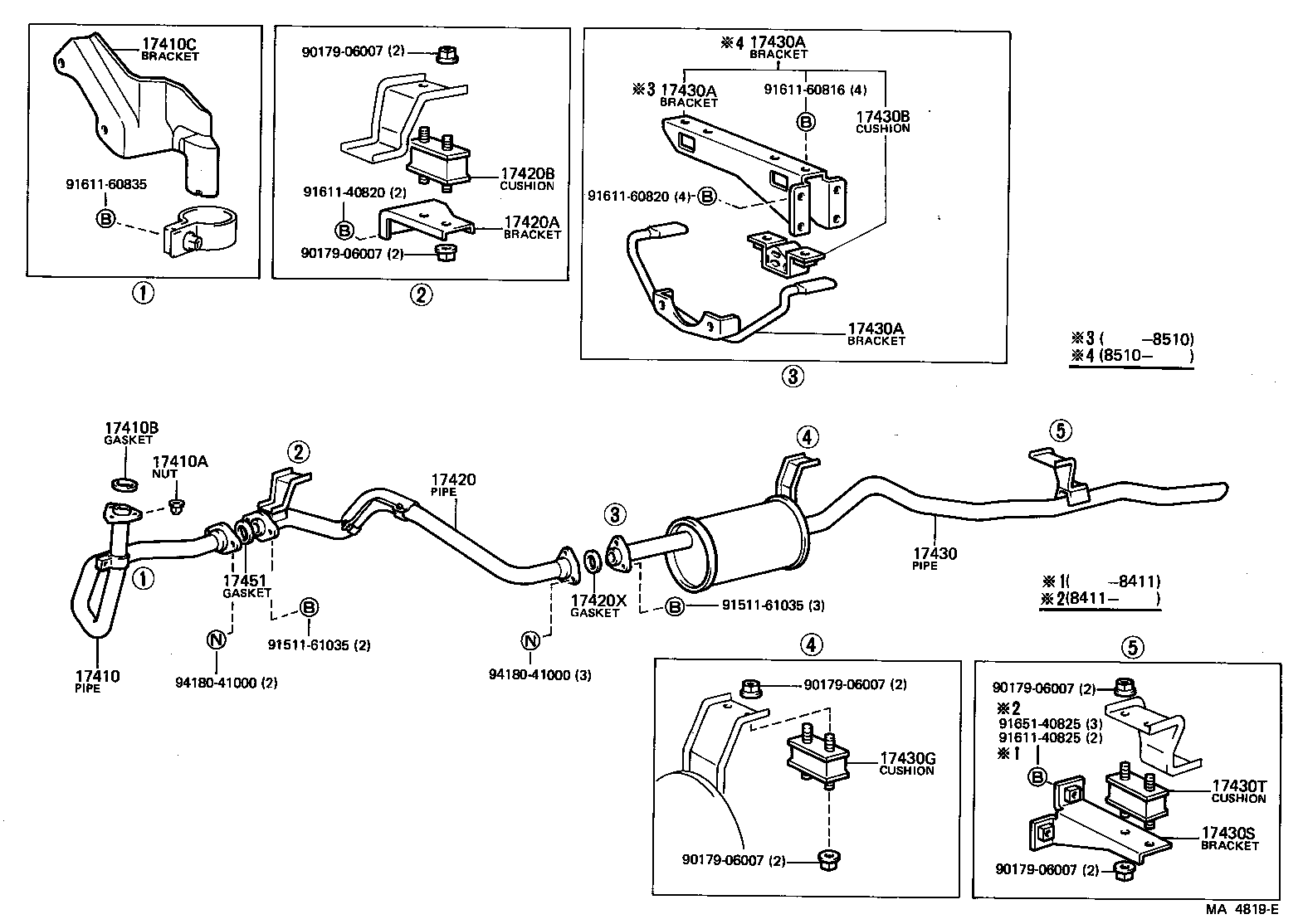 17405-61210 PIPE ASSY, EXHAUST, TAIL product image