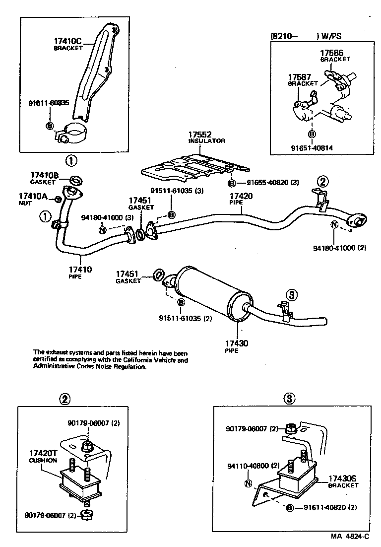 17420-56080 PIPE ASSY, EXHAUST, CENTER product image
