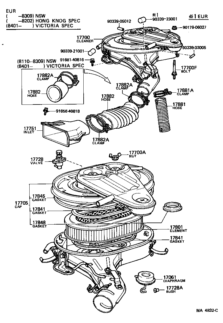 17700-61081 CLEANER ASSY, AIR product image
