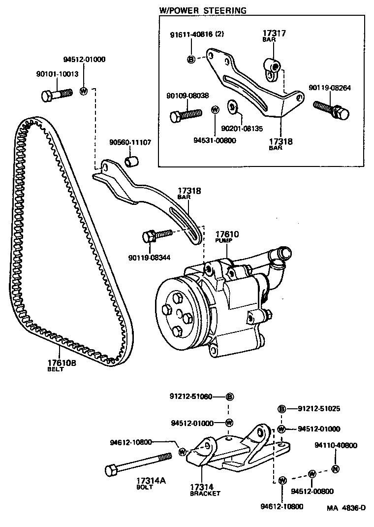90101-08041 BOLT, HEXAGON(FOR AIR PUMP BRACKET SETTING) product image