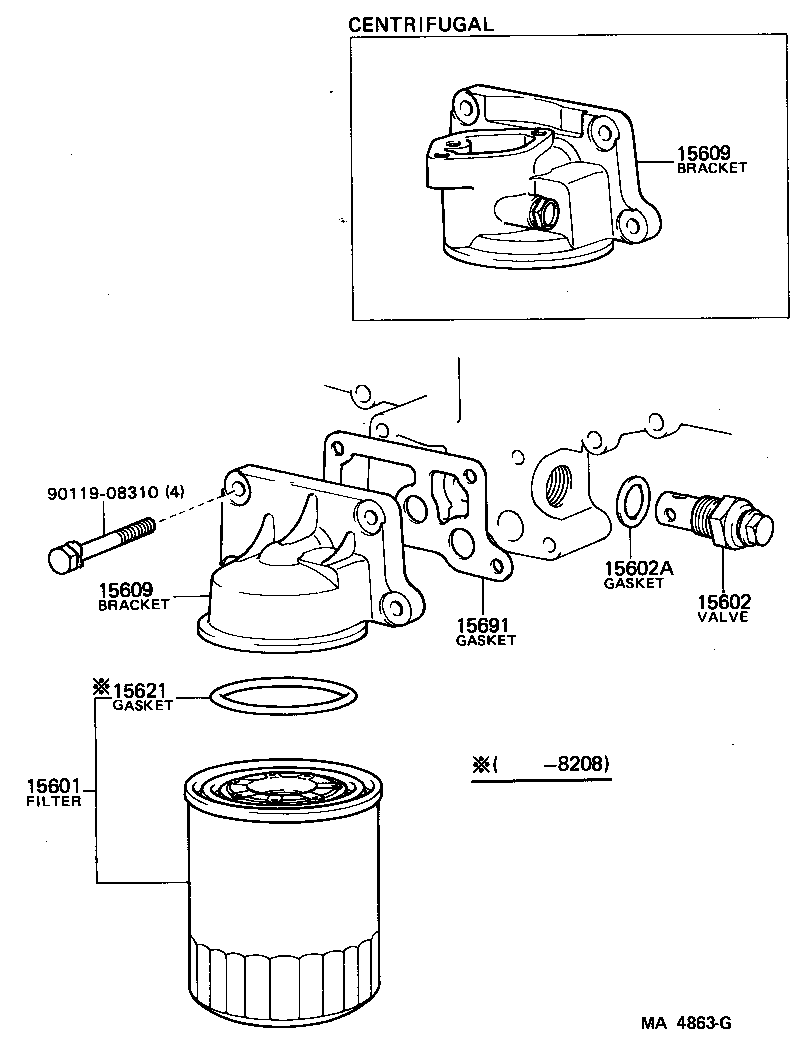 15609-61012 BRACKET SUB-ASSY, OIL FILTER product image