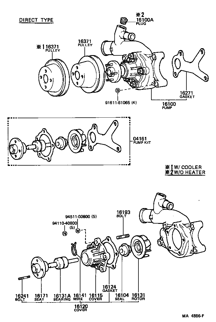 16100-69165 PUMP ASSY, ENGINE WATER product image