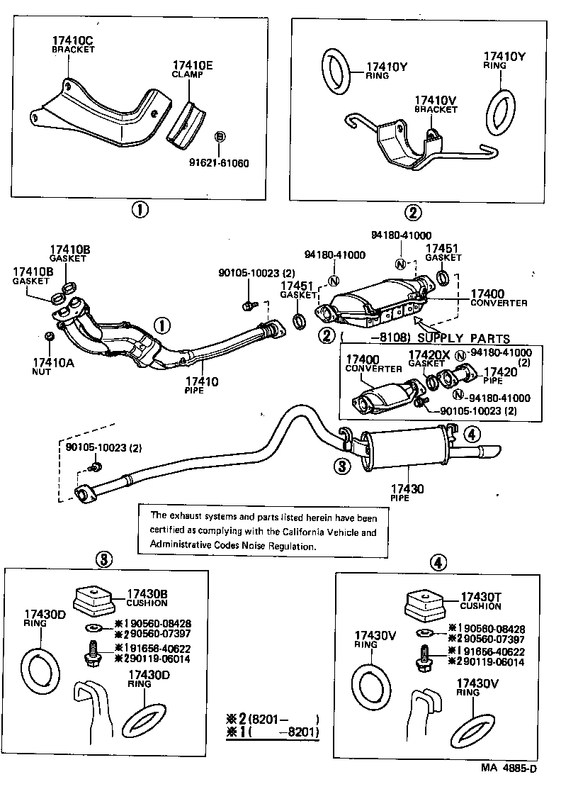 17420-13010 PIPE ASSY, EXHAUST, CENTER product image