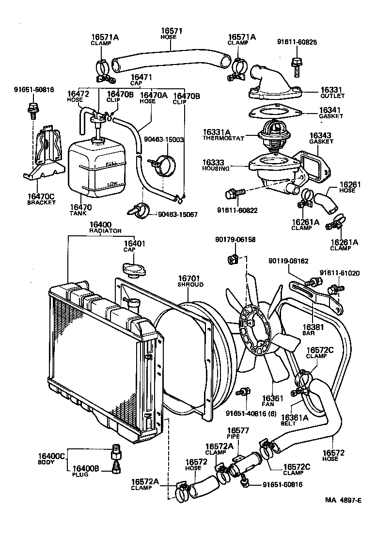 Toyota 16341-61020 GASKET, WATER OUTLET