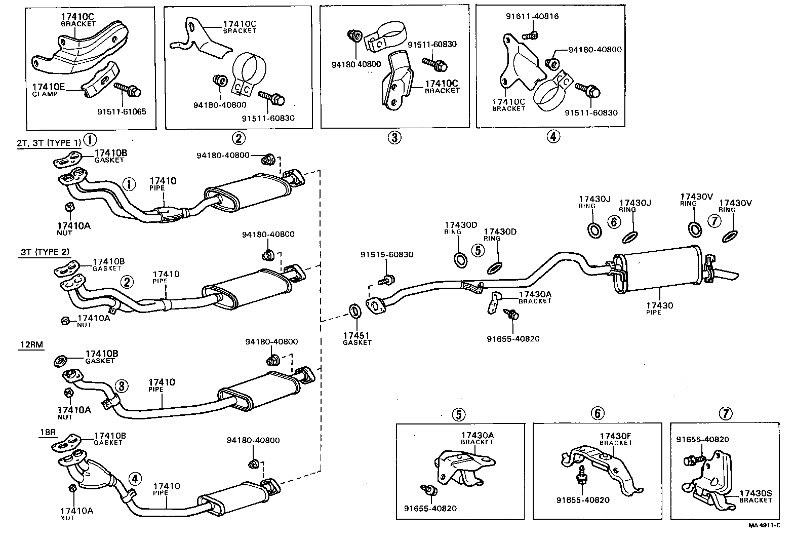 17430-28120 PIPE ASSY, EXHAUST, TAIL product image