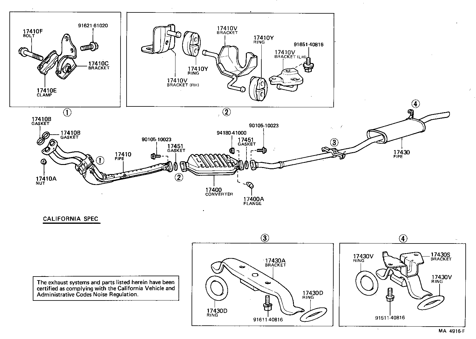 17430-15042 PIPE ASSY, EXHAUST, TAIL product image