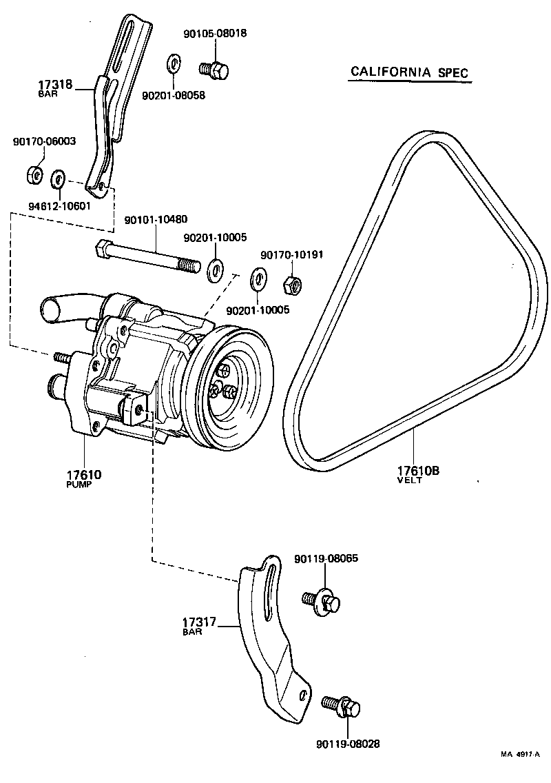 17317-15010 BAR, AIR PUMP ADJUSTING, NO.1 product image