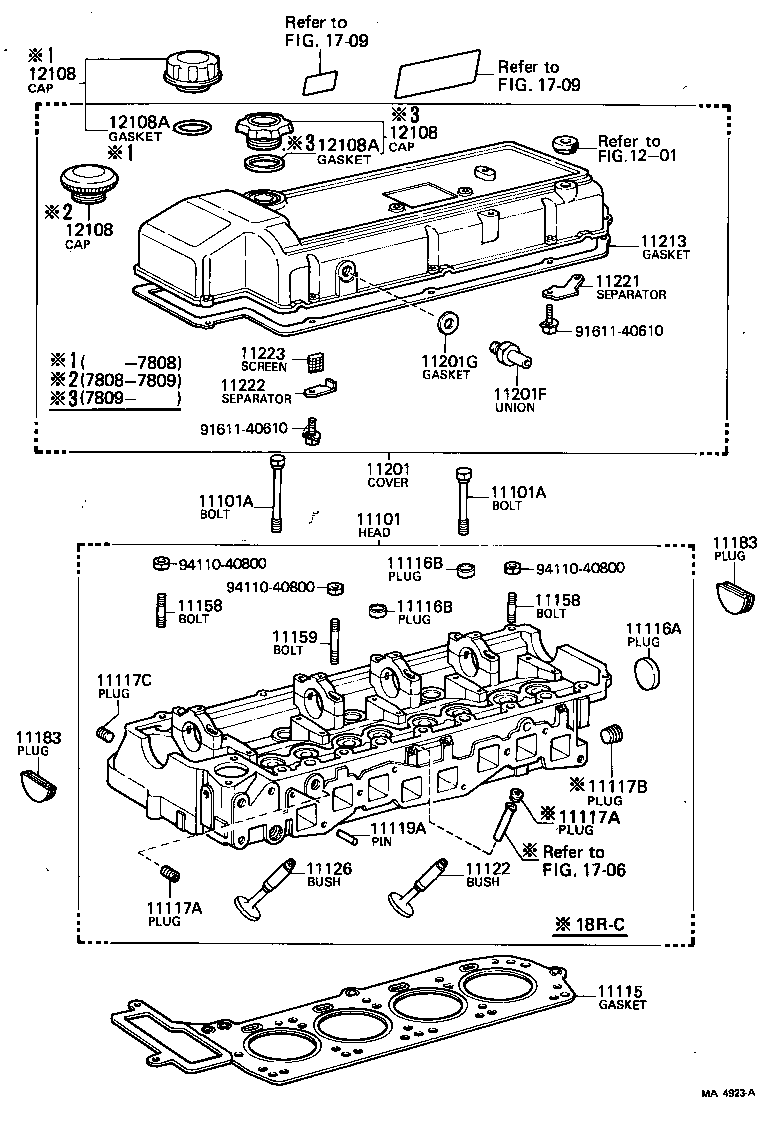 90116-08207 BOLT, STUD(FOR HEAD TO CYLINDER HEAD COVER) product image
