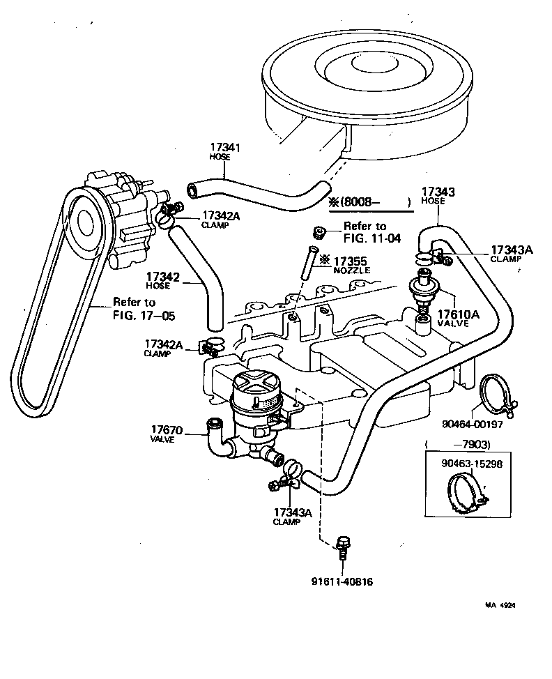 17211-88250 GASKET, AIR BALANCE TUBE product image