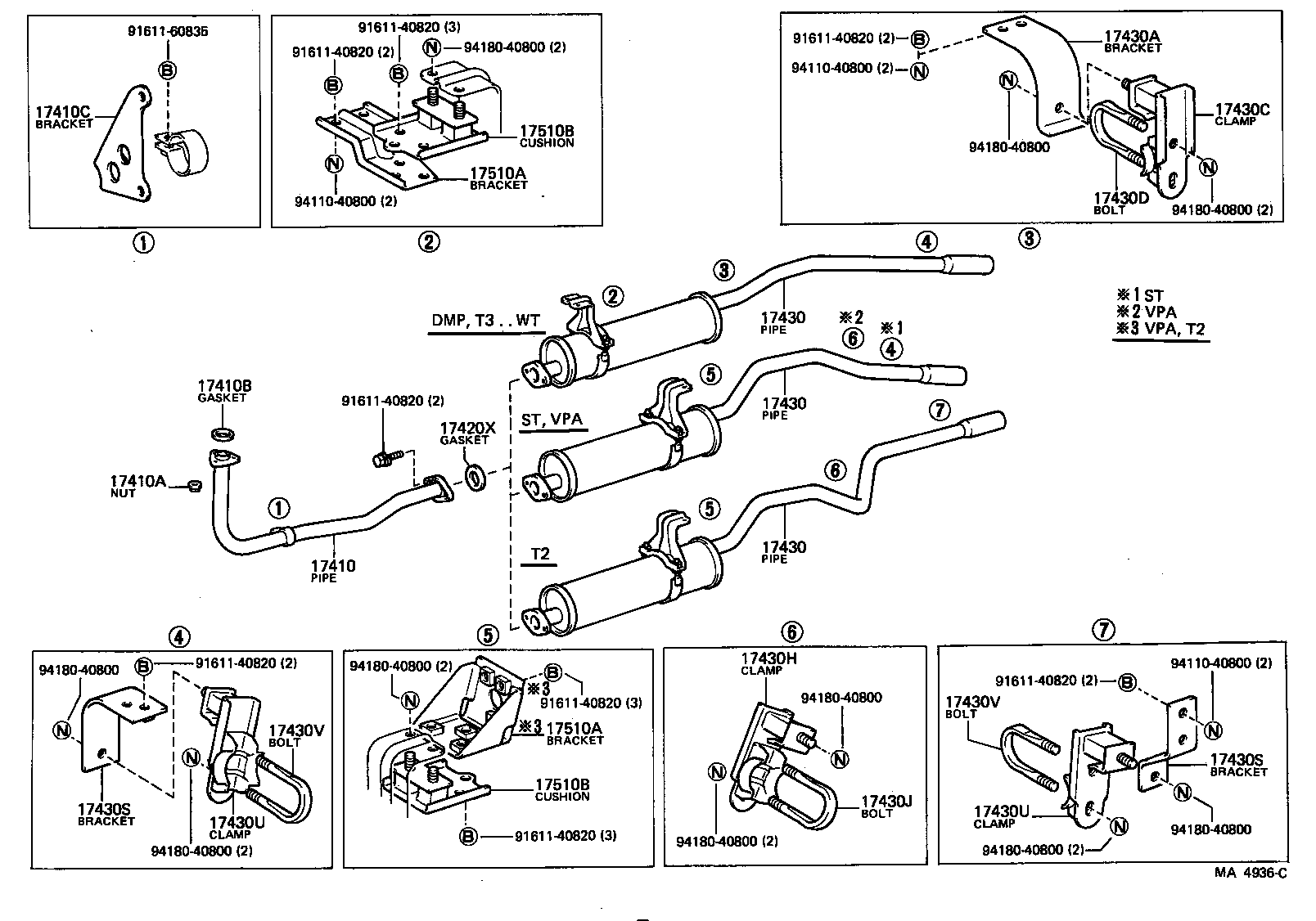 17430-48010 PIPE ASSY, EXHAUST, TAIL product image