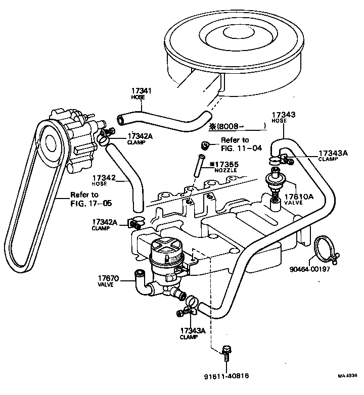 17343-32010 HOSE, NO.3(FOR AIR INJECTION SYSTEM) product image