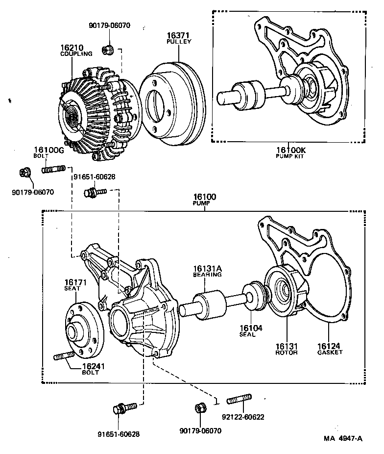 16100-49705 PUMP ASSY, ENGINE WATER product image