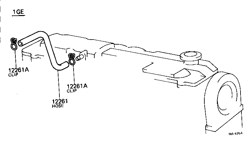 12261-54010 HOSE, VENTILATION product image