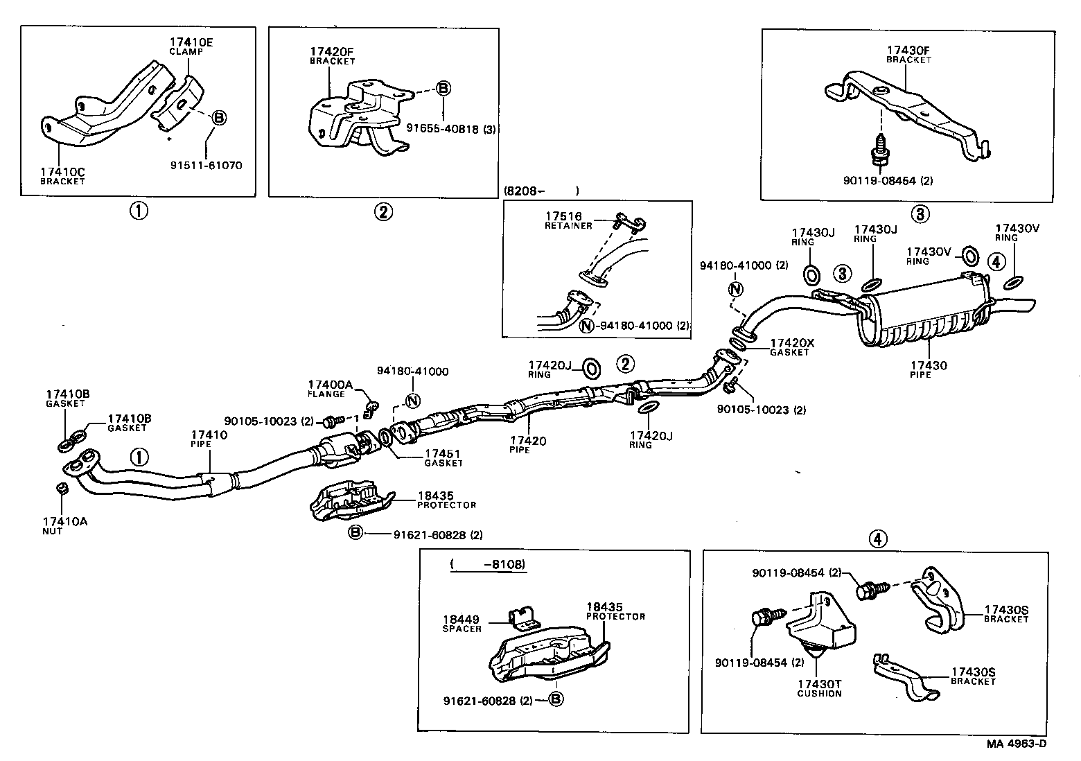 17430-41290 PIPE ASSY, EXHAUST, TAIL product image
