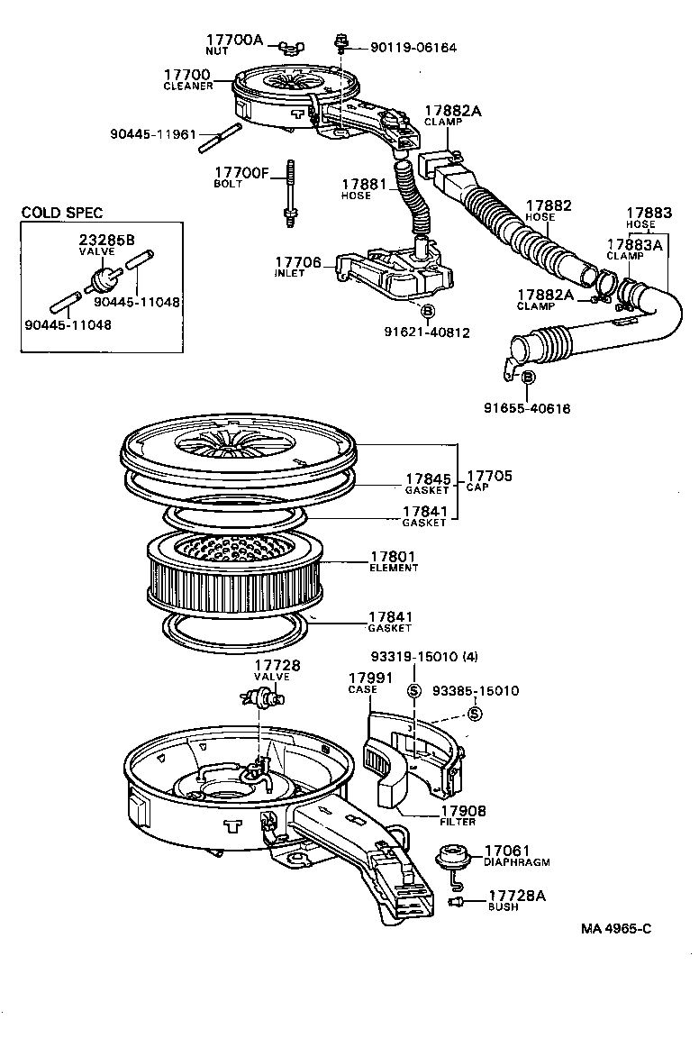 17700-34650 CLEANER ASSY, AIR product image
