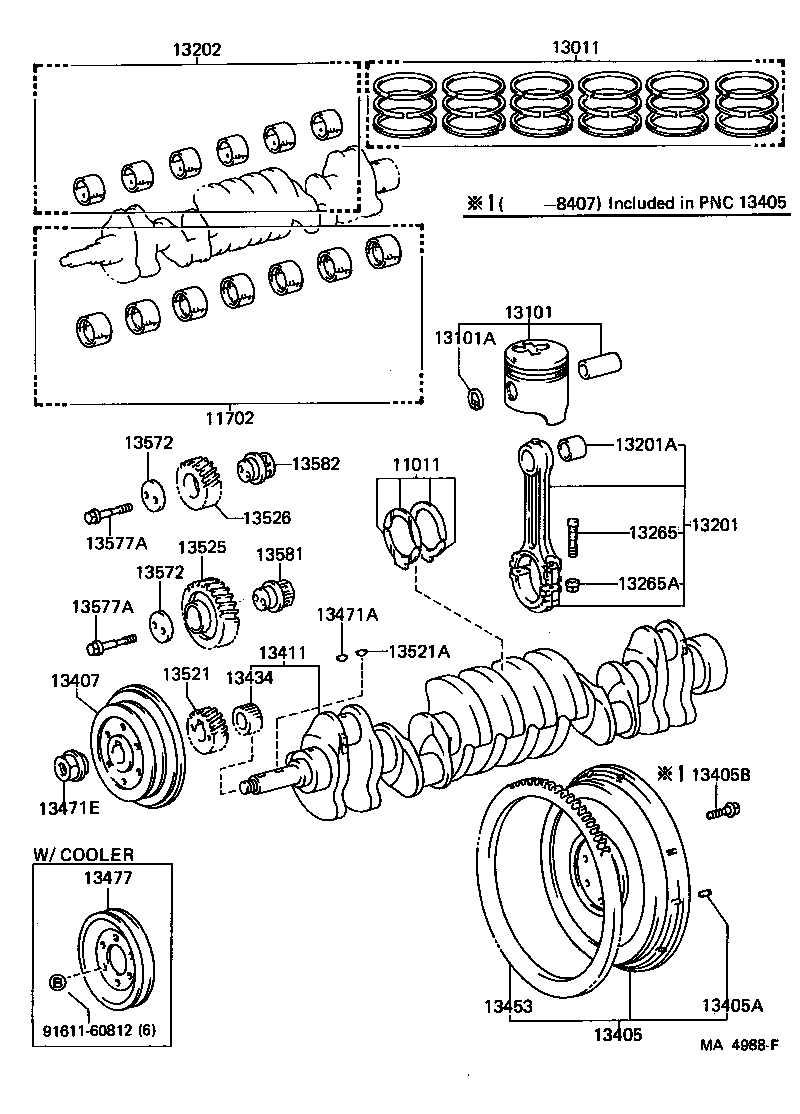 13477-60030 PULLEY, CRANKSHAFT, NO.2 product image
