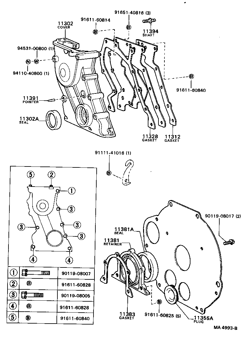 92132-60828 BOLT,STUD(FOR TIMING GEAR CASE) product image