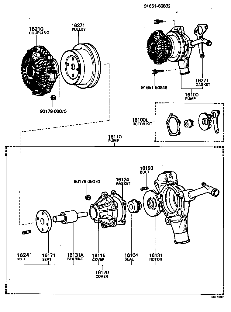 16100-49705 PUMP ASSY, ENGINE WATER product image