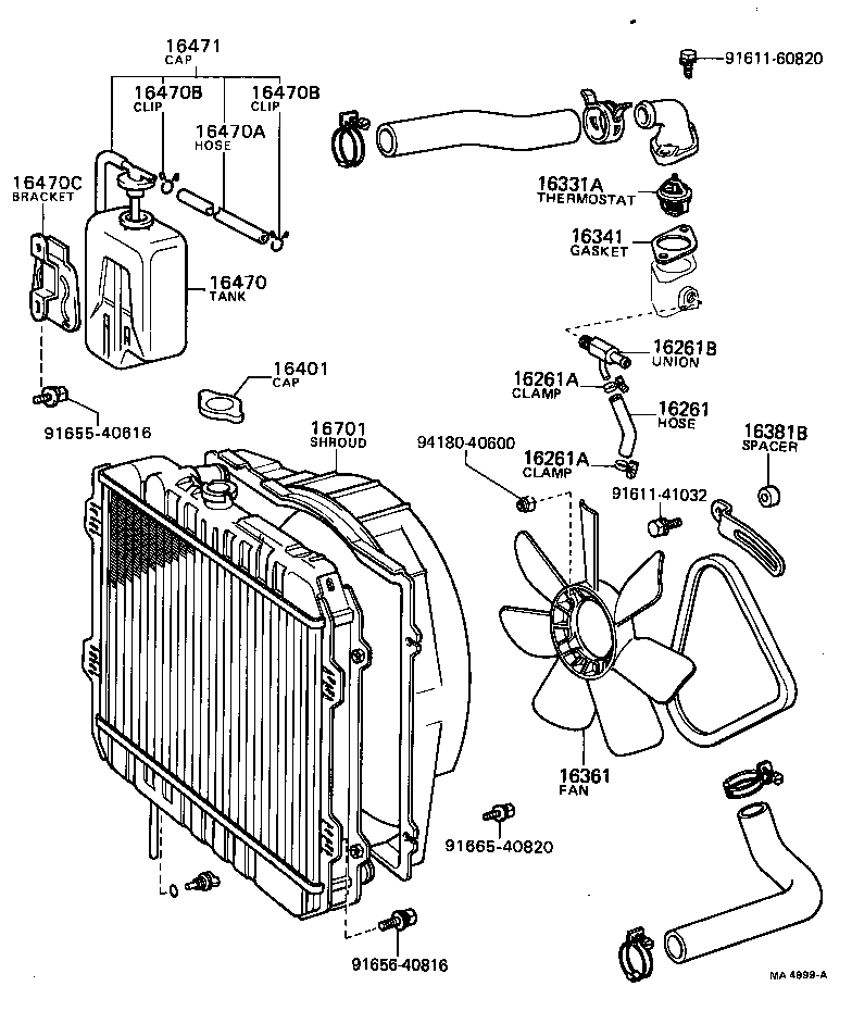 16381-35010 BAR, FAN BELT ADJUSTING product image